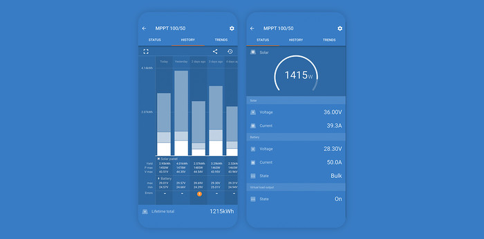 Interface utilisateur de VictronConnect